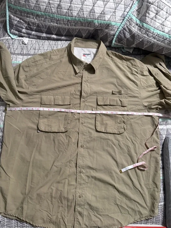 Wrangler Pro Gear Men's Khaki Lightweight Vented Fishing Shirt Jacket - Size XXL - Picture 6 of 7